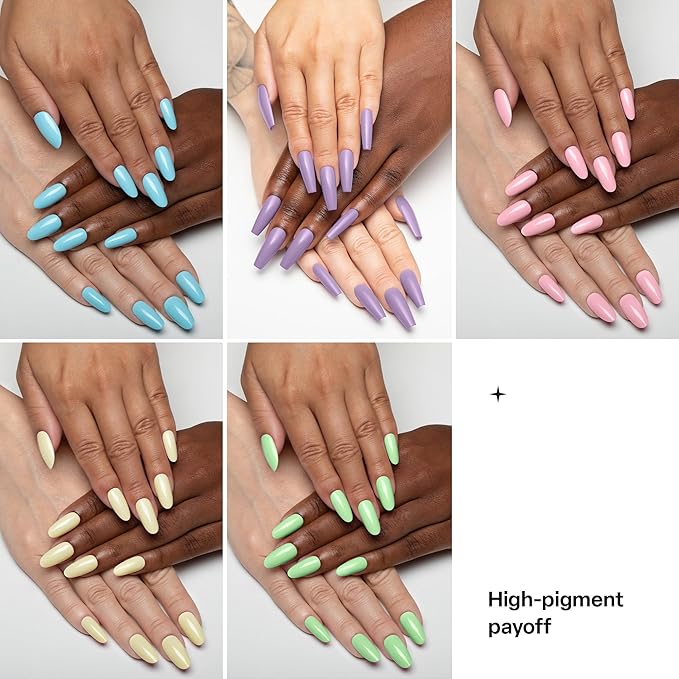 APRÉS Gel Couleur Combo Set, 5 Color Gel Nail Polish, HEMA-Free & TPO-Free, Bright Nude Pastel Colors with Brush-X Nail Art Brush (Pastel Daydream)