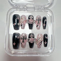 Cat Eye Acrylic Press On Nails,Handmade Thick Strong Waterprooft Star Punk Design Press on Nails, Reusable Stick On Nails 10 Nails Size L, #105