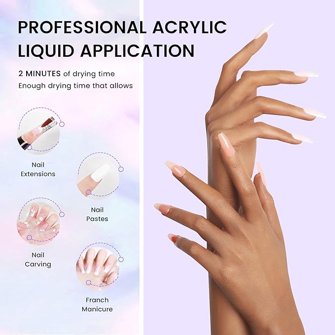 AIJIMEI 120ml Acrylic Liquid Monomer & Nail Brush Cleaner 120ml for Quick Cleaning Acrylic Powder Nail Brushes and Nail Extension Acrylic Nails for Acrylic Nail Kit DIY Home Nail Salon