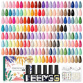 phoenixy 50 Pcs Gel Nail Polish Set, 42 Colors Gel Polish with Base Coat & 4 Effects Top Coat All Seasons Colors Gel Polish Kit Nail Starter Set Gifts for Women Girls