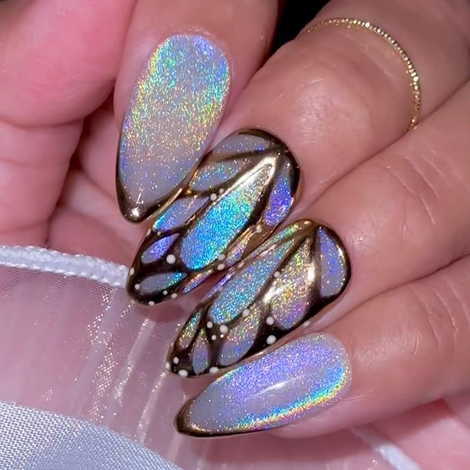 Daily Charme Charme Gel Velvet Chameleon Cat Eye Magnetic Gel Nail Polish Duo Bundle Mooncat + Unikitty 15ml/bottle Color Shifting Soak Off UV LED Home DIY/Nail Salon Manicure