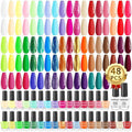 Morovan Nail Polish Set Fingernail: 48PC Air Quick Dry Nail Polish Kit with 2PC Base Top Coat Regular Nail Pack Finger Nail Bulk Gift for Women Girls