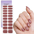 Semi Cured Gel Nail Strips – Real Gel Nail Polish Wraps for Brittle Nails | Long Lasting Easy Peel-Off Removal | Hema-Free | 20-Piece Glitter Cat Eye Warm Orange Salon Kit with File & Stick