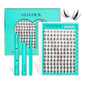 Fairy Lash Clusters Kit Natural Look Manga Lash Clusters Wispy D Curl Cluster Eyelash Extensions Kit 8-14MM Wispy Wet-Look Lash Extension Kit with Invisible Lash Band(PIXIE Short Kit)