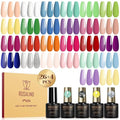 ROSALIND 30pcs Gel Nail Polish Set with Base Gel Top Coat (Glossy Matte and Glitter), 26 Neon Bright Colors Gel Polish Pastel Summer Nail Gel Polish Soak Off U V Manicure Rainbow for Women
