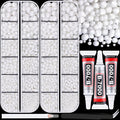 12000Pcs Resin Rhinestones for Bedazzling with 3Pcs B7000 Jewelry Glue, 2 Boxes White Flatback Rhinestones for Crafting Crafts DIY, Crystals Gems for Clothing Shoes Tumblers Nail Art Makeup