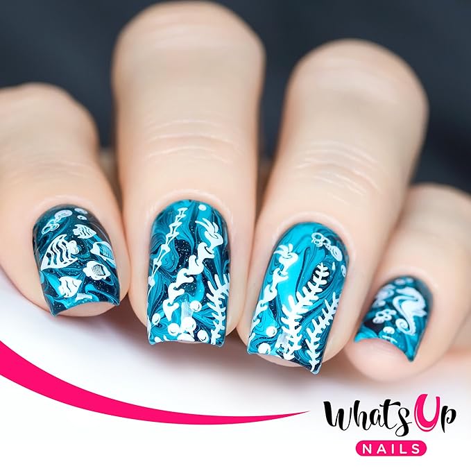 Whats Up Nails - Nautical Sea Stamping Plates 2 Pack (A019, B038) for Nail Art Design