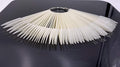 2 Sets 100 Tips Fan Shape Plastic Nail Art Tips Display Polish Board Display Practice Sticks with Metal Split Ring Holder (Natural Color)
