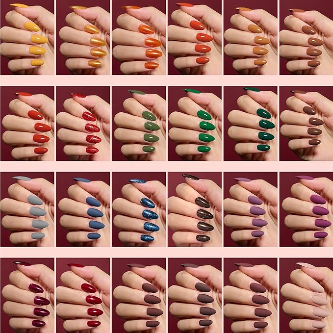 Beetles Press On Nails Kit - Prism Parade | 720Pcs 24 Colors Short Almond Press On Nails | 15 Sizes Matte Glossy Glitter With Nail Glue & Nail Tabs Stickers, Fake Nails Kit Art For Women