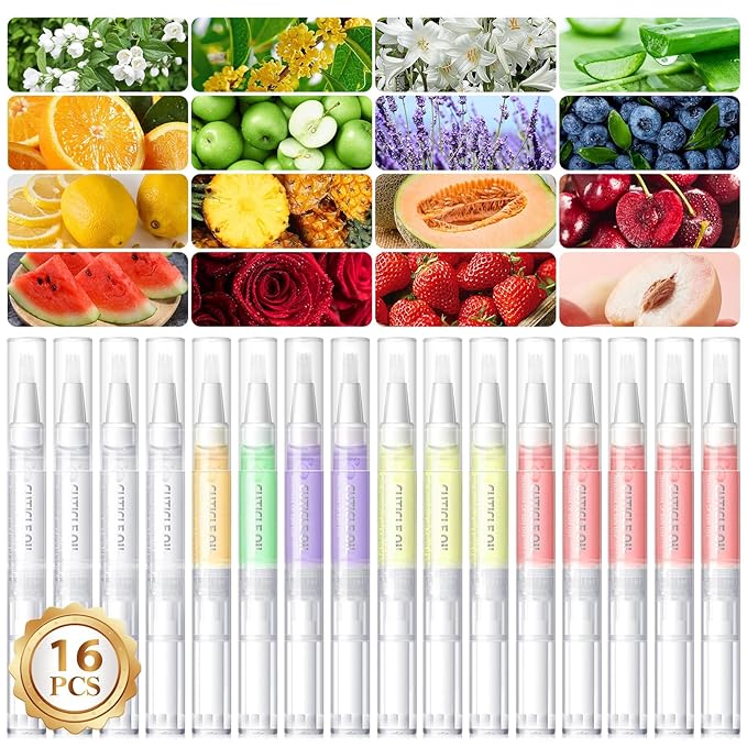COSCELIA 16 PCS Cuticle Oil Pen for Nails Cuticle Revitalizer Oil Pens Set Nail Care Nourishment Treatment Moisturized Repair Pen Bulk Manicure Tools for Gel Nails