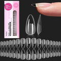 Beetles Gel Nail Tips Flat-X - Almond Medium, 160pcs 16 Sizes, Pre-Etched Half Matte Full Cover Soft Acrylic False Nail Tips Clear Press on Easy DIY Extension Salon for Flat & Natural Nail Beds