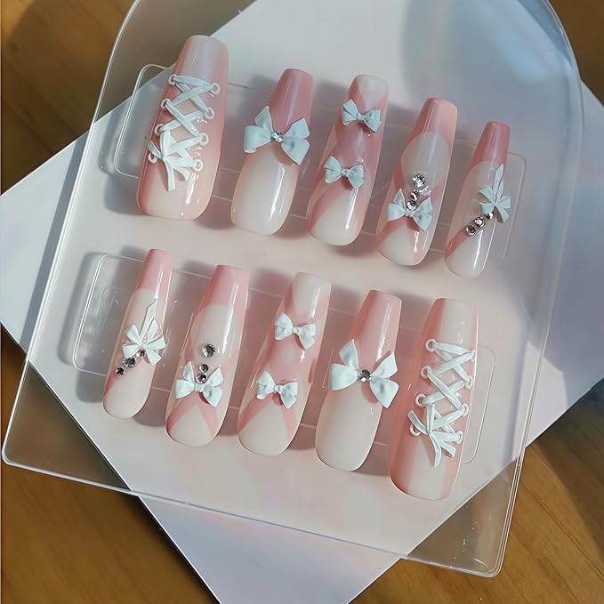 2 Pcs Bow Silicone Nail Art Molds for Women Resin Nail Design