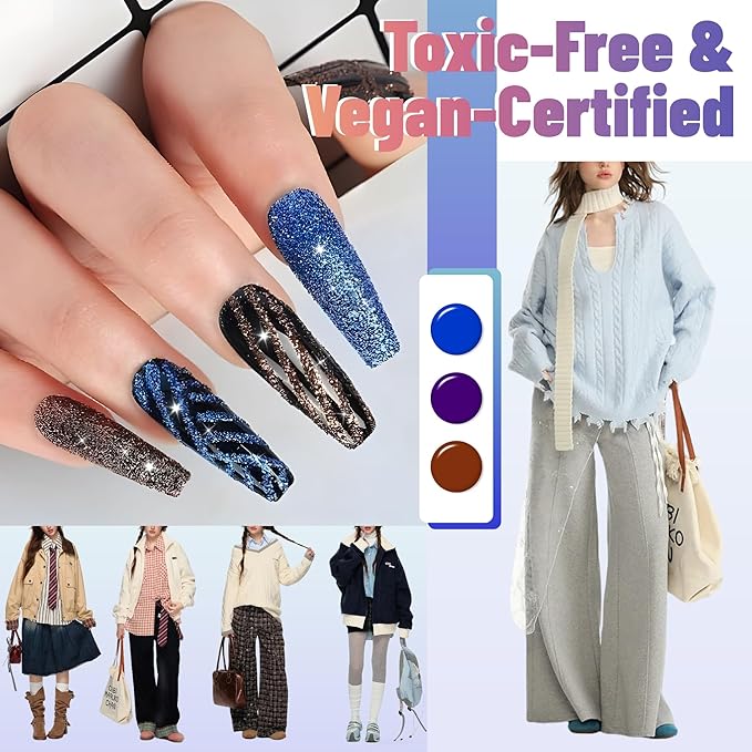 ABAC Solid Gel Polish for Ombre Nails,24 Color Set of Deep Shades,Patting Gel for Blooming Aura & Gradient Nail Art,No Wipe DIY Painting kit