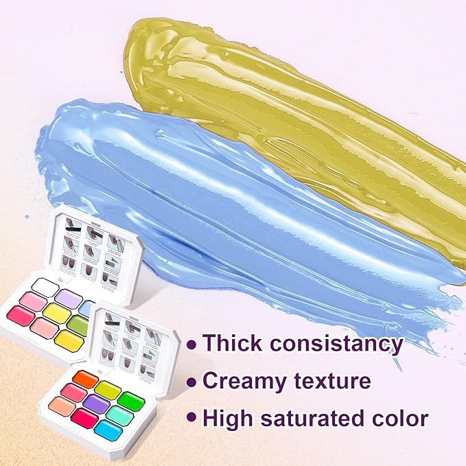 Gradient Painting Gel Set, 2*Plates Ombre Gel Nail Polish Ombre Nails Aura Nails,Long-lasting Silky Texture Highly Saturated French Manicure Soak of UV/Led Home Salon DIY Nail Art J&O