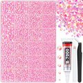 30000Pcs Light Pink AB Rhinestones for Bedazzling with B7000 Jewelry Glue, Bedazzler Kit Flatback Gems, Resin Rhinestones for Crafting Crafts Clothing Shoes Fabric Nail Art Assorted Size 2/3/4/5/6mm