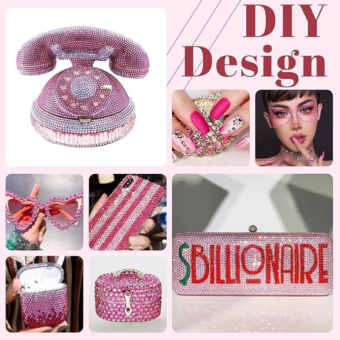 1500PCS 6mm Resin Rhinestones in Bulk (Light Pink), Bedazzling Flatback Crystals Rhinestones for Crafting DIY Nail Decoration, Gems Diomand Charms for Tumbler Shoes Clothing Fabric