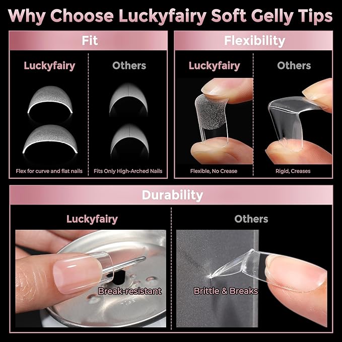 Short Square Nail Tips: 240PCS Soft Gel Pre-filed Short Square Fake Tips, 12 Sizes Full Cover Acrylic False Press On Nails for DIY Nail Art Home Salon