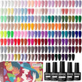 JODSONE 100 PCS Gel Nail Polish Kit No Wipe Soak off Base Coat and Matte Glossy Top Coat Gel Polish Collections for Salon and Home DIY Use