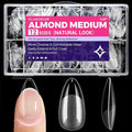 Medium Almond Nail Tips: Natural Like Real Nails, 12 Sizes Soft Gel Press Ons Fit 90% Nails, 50% Less Prep, Clear Pre-Shaped Fake Nails for Salon & Home DIY (312pcs)