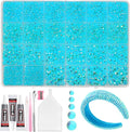 20000Pcs Blue AB Flatback Jelly Resin Rhinestones for Bedazzling, Mix Sizes Crystal Rhinestones Gems, Blue Gems Bedazzling for Crafting for DIY Face Makeup Crafts Tumblers
