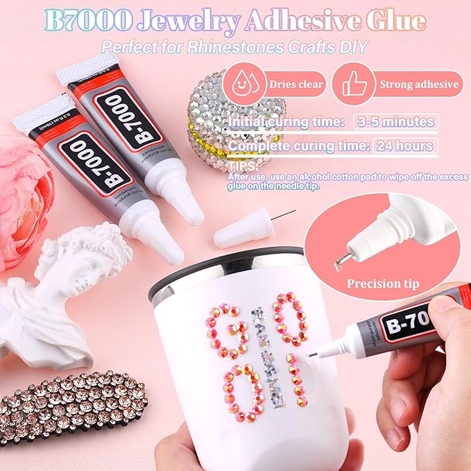 25000Pcs Red ABRhinestones for Bedazzling with B7000 Jewelry Glue, Non Hotfix Flatback Gems, Crystal Resin Rhinestones for Crafting Crafts Clothing Tumblers Mugs Shoes Fabric Decor Nail Art