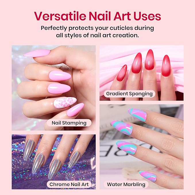 Beetles Liquid Latex for Nail 15ml - Peel off Nail Polish Cuticle Guard with Plastic Nail Care Stick Nails Design Air-Dry Liquid Latex Barrier for Protector Fingers