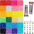 16000Pcs 3mm Rhinestones for Bedazzling, Bedazzler Kit with Rhinestones and Tools, Flatback Resin Jelly AB Colorful Rainbow Crystals Gems Set with Glue for Nail Art Crafting Clothes Crafts