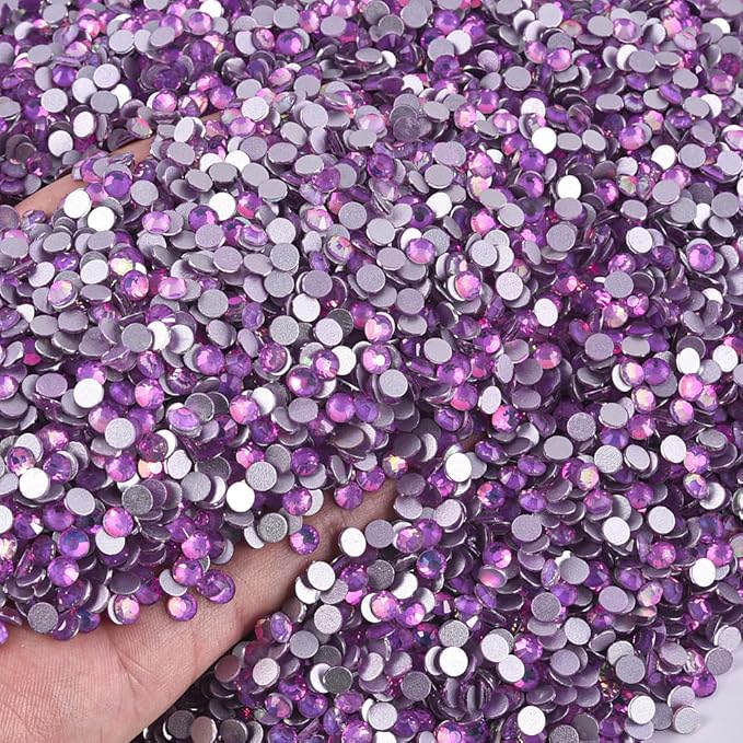 Blinginbox Rhinestones for Crafting,Flatback Rhinestones Glass Gems Stones Round Gemstones Non-Hotfix Crystal for Crafts Nail Decoration,Lavender Crystal(3.8-4.0mm) SS16/1440pcs