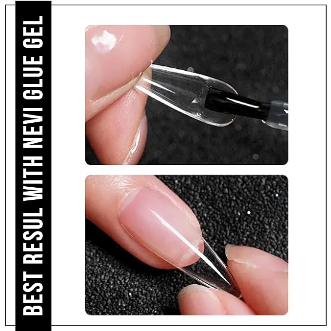 Nail Gel-X Natural Coffin X-Large Tips Set - NeVi USA Premium Quality, 360 Tips in 12 Sizes - Complete DIY Nail Extension Kit | No Size 00 Included #10&11 are in the same section #10