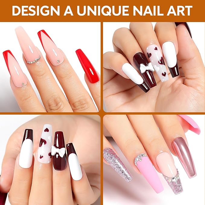 Nicedeco French Nail Tips for Gel Extensions, 500pcs 10 Sizes Half Cover False Nail Tips Fake Nails Press on Nails Acrylic Nail Tips - 015