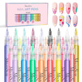 MelodySusie Nail Art Pens Set, 24 Colors 0.7MM Nail Polish Pens for Nail Art, Nail Dotting Tool, Drawing Pen for Nail Design, Manicure Nail Pens for Salon and DIY at Home