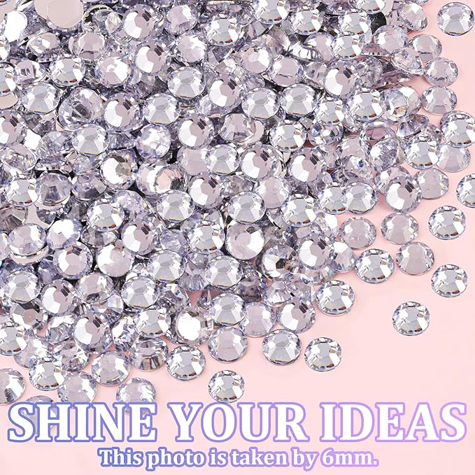 16000Pcs Resin Rhinestones with Tweezers for Crafting, Silver Clear 2-6mm Mixed Sizes Flatback Gems, Bedazzling Crystal for DIY Crafts Clothing Tumblers Mugs Shoes Fabric Nail Art