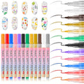 12 Colors Nail Art Pens Set, 2026 New 3D Nail Polish Pens, Paint Nail Drawing Liner Graffiti Dotting Nail Art Pen Kit Tools Nails Art Markers for Painting Point Liner DIY, Quick Dry(12 Colors)