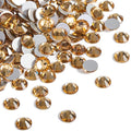 Beadsland 2880pcs Flat Back Crystal Rhinestones Round Gems for Nail Art and Craft Glue Fix, Lt.Colorado Topaz, SS16,3.8-4.0mm