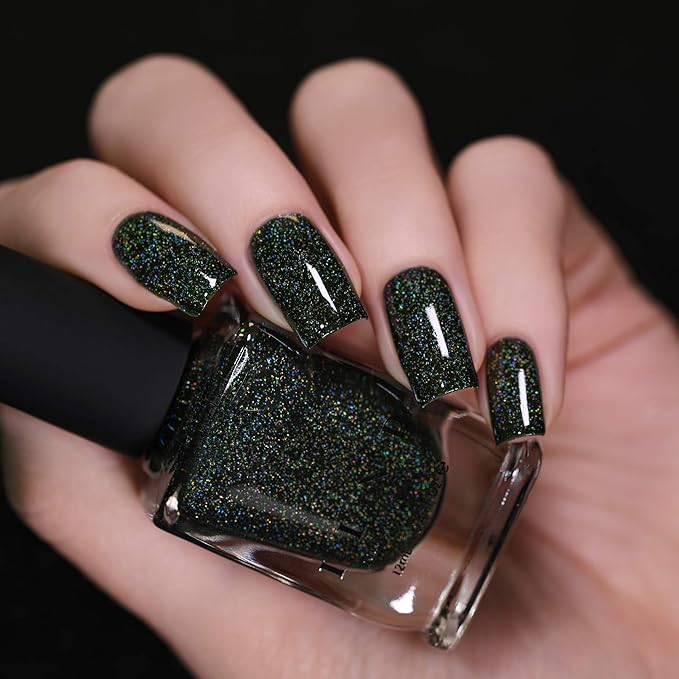 ILNP Holly - Deep Spruce Green Holographic Jelly Nail Polish