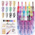 EBANKU 12 Colors Nail Art Pens Set, 3D 0.7MM Graffiti Acrylic Paint Nail Art Quick-Drying Nail Point for DIY Manicure Tools