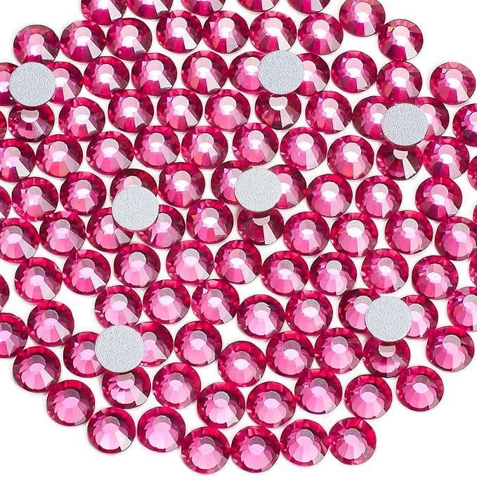 720pcs Flat Back Rhinestones Glitter Round Crystal Gems Glass Rhinestones for Crafts Nail Art Clothes Shoes DIY Decorations, Rose, SS20, 4.6-4.8mm