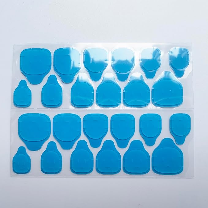Nail Stickers：Nail Adhesive Tabs Transparent Double Side Nail Sticky Tabs, 1200PCS Press Ons Nail Sticker,Waterproof Breathable False Nail Tips Jelly Nail Glue Replacement (Blue 50sheet)