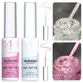BURANO Gel Nail Polish Liner Nail Art Polish, Silver Gold Painted Gel Nail Design Polish 2 Bottle 8ml, Build in Thin Nail Brush Curing Required LX13 LX28
