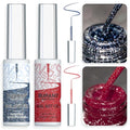 BURANO Gel Nail Polish Liner Nail Art Polish, Silver Gold Painted Gel Nail Design Polish 2 Bottle 8ml, Build in Thin Nail Brush LX22 LX31