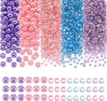 Flatback Resin Pearls Rhinestones Mermaid Nail Gems AB Color Faux Pearl Beads Rhinestone Cabochons Iridescent Nail Tooth Face Gems for Nail Art Jewels Makeup Decoration