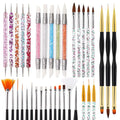 36 Pcs Nail Art Brush Set - Fine Liner, Striping, Dotting, Silicone Tools, 3D Gel Pen, Acrylic Design Brushes