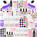 Acrylic Nail Kit Set for Beginners with Everything Acrylic Powder Nail Drill Lamp Starter Kit with False Nail Tips Nail Art Decoration Tools for Home Salon Gifts