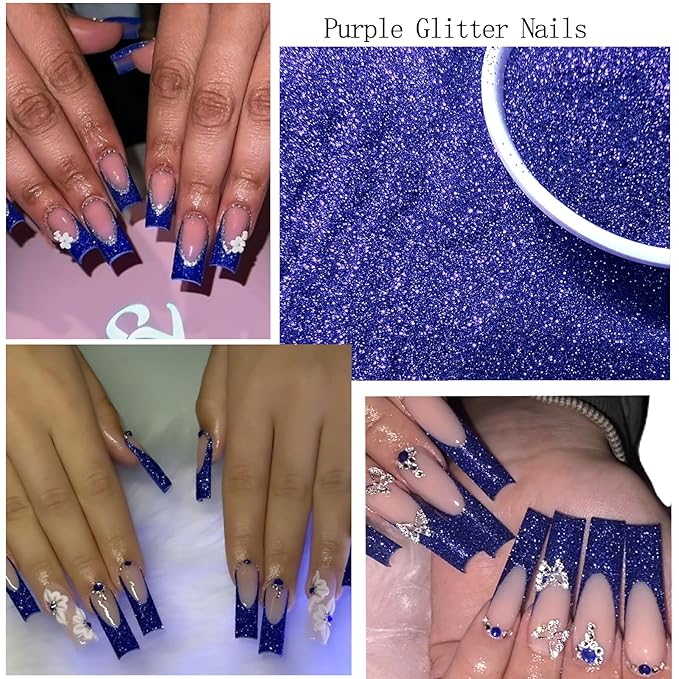 4 Boxes Blue Nail Gems Bow Flower Nail Charms for Acrylics - Irregular Crystals, Nails Rhinestone & Accessories for Women Nails Art Design Nails Decor(Blue)