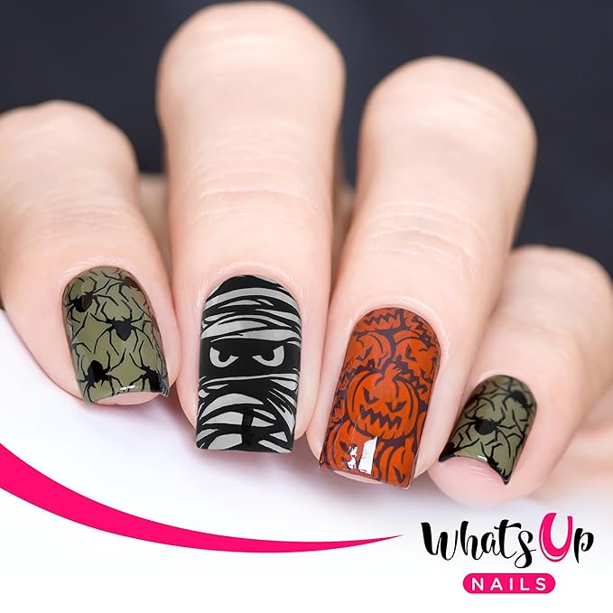 Whats Up Nails - Halloween Stamping Plates 2 Pack (A012, B023) for Nail Art Design
