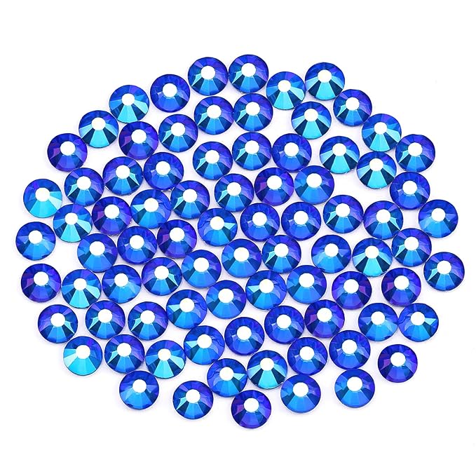 Rhinestones Crystals Rhinestones for Crafts Nail Rhinestones Glass Flatback Nail Gems and Rhinestones for Nails Art Makeup Bags Shoes Decoration DIY(SS30, 288pcs, Sapphire AB)