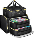 YOREPEK Extra Large Nail Polish Organizer Case Holds 96 to 100+ Bottles (15ml/0.5 fl.oz) UV lamp, Gel Polish Travel Case Bag with 2 Removable Pouches Fits Nail Suppiles, Manicurist Nail Tech Gifts