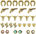 30 PCS Western Nail Charms - Retro Metal Cowboy Cowgirl Turquoise Nail Charms Western Stickers Decals Gems Decor, Vintage Turquoise Jewelry for DIY Crafts Art Accessories