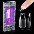 Gelike EC Soft Gel Nail Tips Kit for Soak Off Nail Extensions, Full Cover, Coffin Shaped, Pre-Buff PMMA Resin, Clear Ultra-Thin Design, 12 Sizes, 552 Pieces, Medium Coffin False Press on Nail