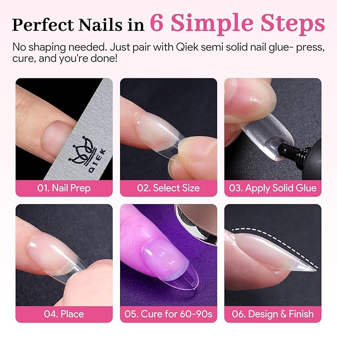 Short Almond Pre-Building Nail Tips, 15 Sizes 240 PCS Pre-shaped Apex Clear Soft Press On Fake Nail Half Matte Gel Nail Extensions Strong Thick Acrylic Tip for DIY Beginners & Salon Manicure